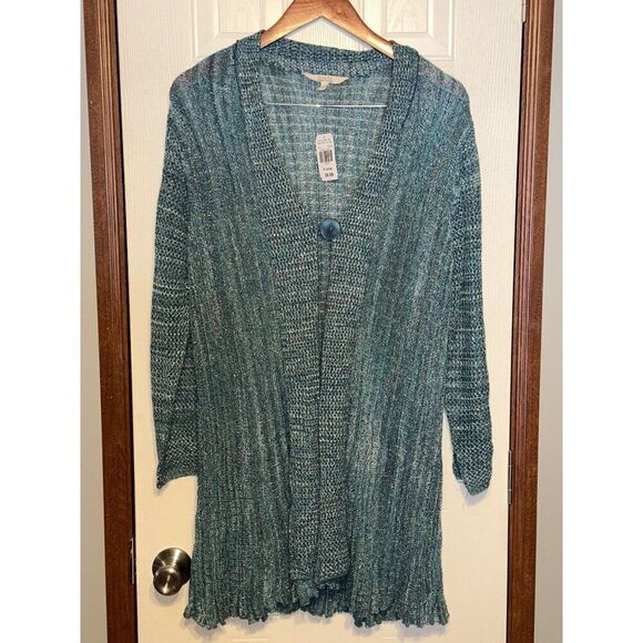 NWT Krazy Kat Turquoise Button Feont Cardigan Sweater Size XL - Picture 1 of 12